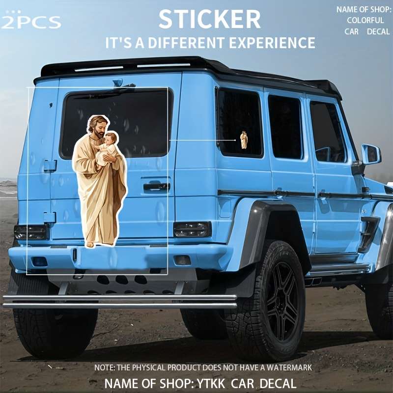 2pcs Jesus Christian Themed Stickers