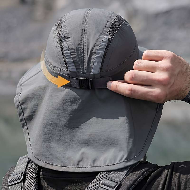 1pc Unisex Sun Protection Hat Summer Hiking Face-Covering Bucket Hat Wide Brim UV Protection Cap