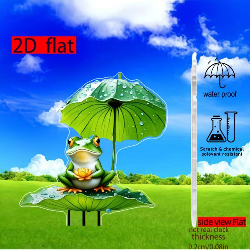 1pc 2D Flat   printing Bohemian Buddha frog acrylic very good for friends garden courtya