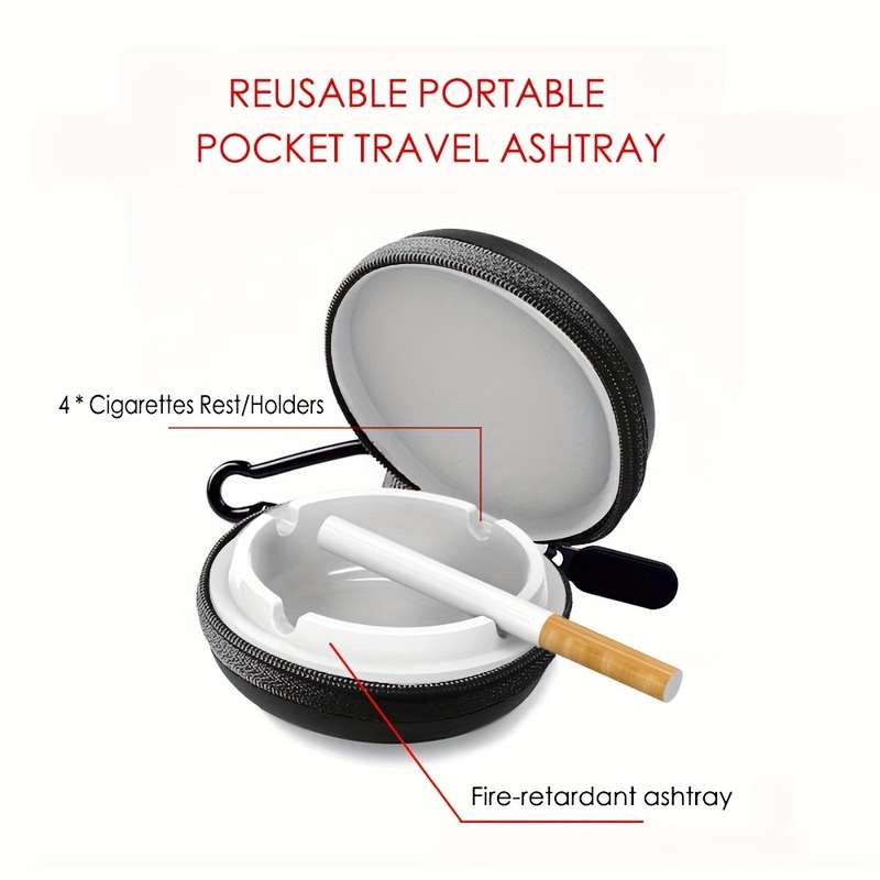1pc  New Resin Portable Ashtray Compact Travel Ashtray with Lid Convenient for Cyclis