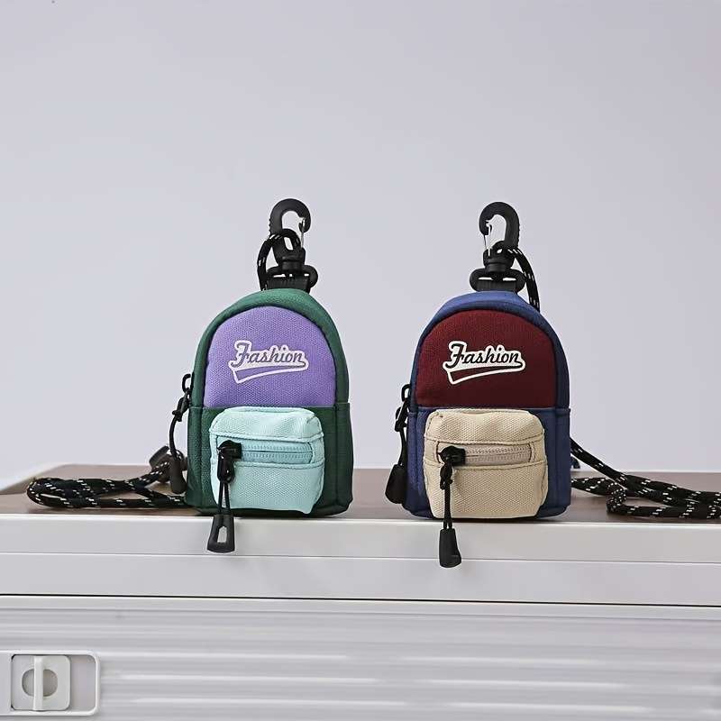 1pc Fashion Oxford Mini Crossbody Bag Geometric-Patterned Lightweight Foldable Adjustable Stra
