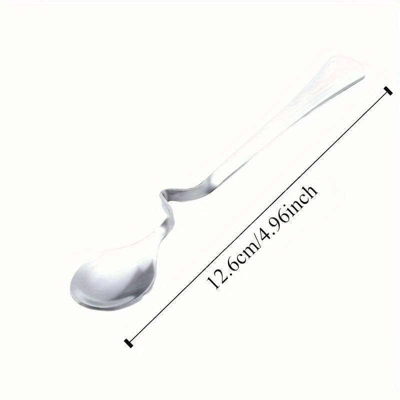 2pcs Stainless Steel S-Shaped Coffee Milk Tea Spoons Curved Handle Durable Mixing Spoons f
