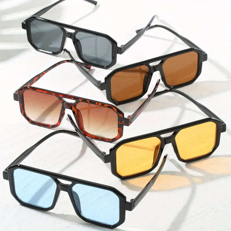 5-Pack Rectangle Sunglasses with Anti-Reflective Lenses