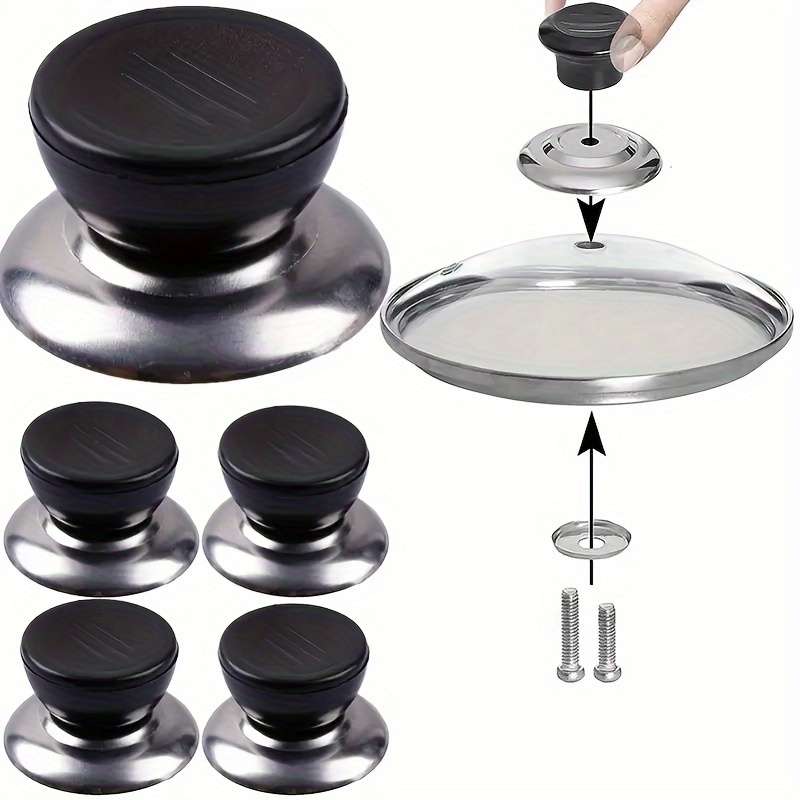 5pcs Stainless Steel Pot Lid Lifter Set Universal Pot Lid Handle Heat-Resistant Kitchen Gadg