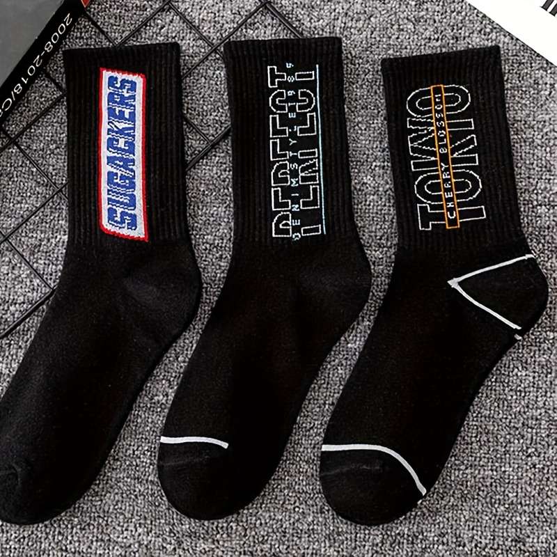 5 Pairs Of Mixed Colors Asian One Size High Elastic Socks