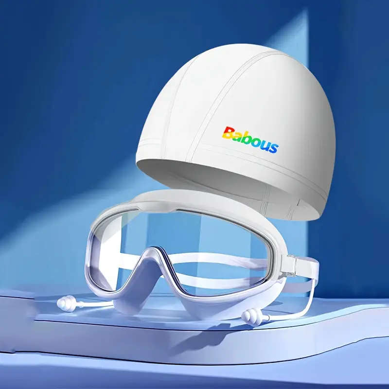 1pc Adult High-Definition Anti-Fog PC Material Swimming Goggles with Waterproof Large Frame Cool PU