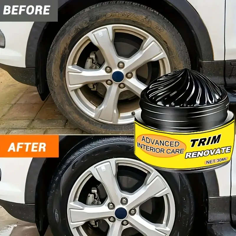 1pc Multi-Purpose Car Restoration Wax-Car Black Interior Trim Dashboard Gloss Restorer Tire Shine So