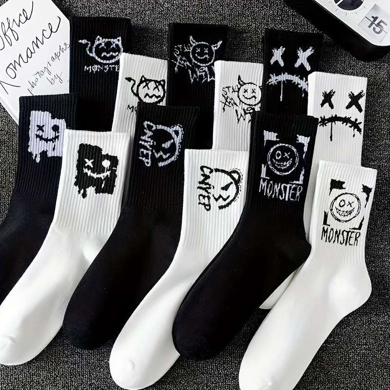 5 Pairs Random White One Size High Elastic Socks