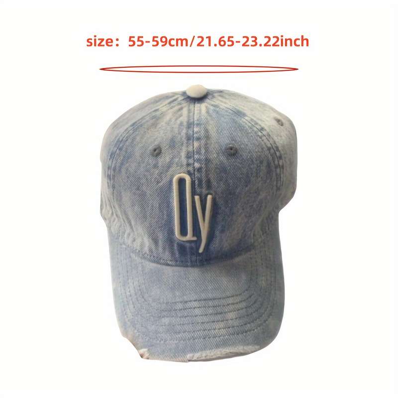 1pc New Fashionable Spring and Autumn Street Style Torn Baseball Cap with Letters for Men and Women