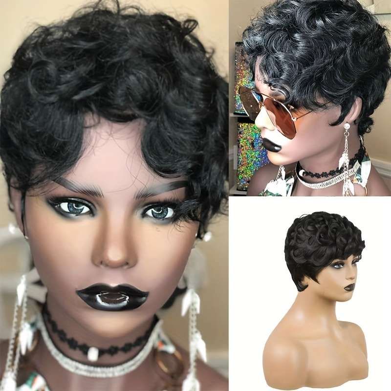 1Pc Black B 15.24cm Fashion Design Wig