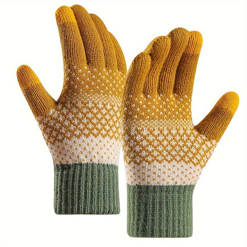 1 Pair Black Warm Gloves