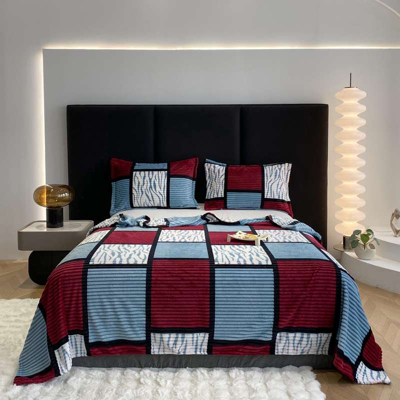 1ps Blanket Color Blue Bean Paste Square size 100x150cm