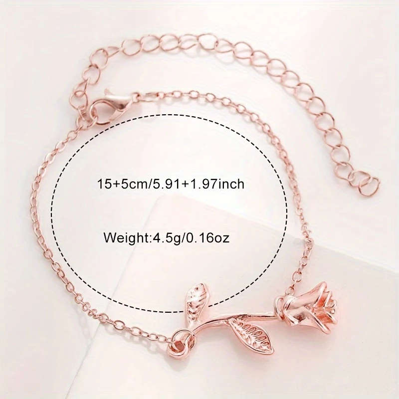 4pcs set New Ladies Elegant Fashion Quartz Watch Flower Bracelet Jewelry Suitable for Daily Street