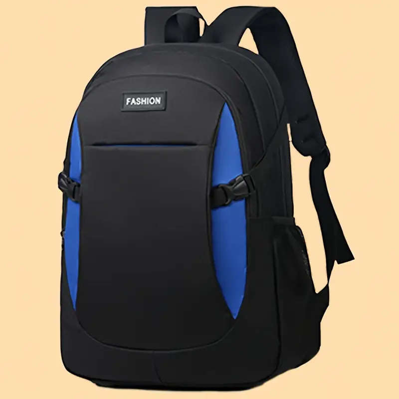 1pc Fashionable Large Capacity Backpack Casual Solid Color Nylon Material with Tassel Embellishment