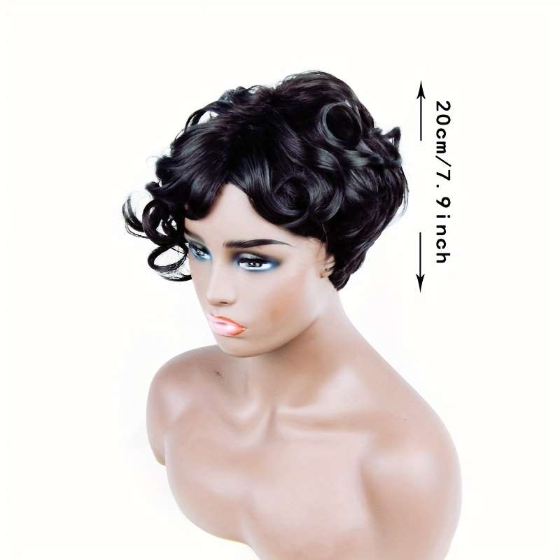 1Pc Black 20.32cm Fashion Design Wig