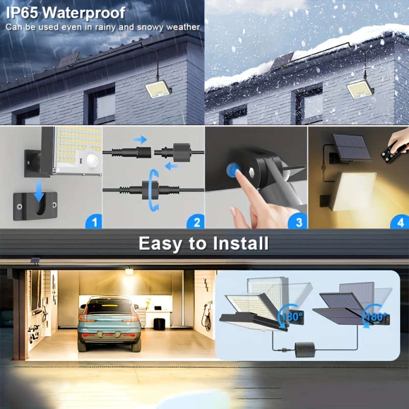 Bright LED Solar Motion Sensor Light Outdoor Bright LED Remote Control Stand Alone Panel 5.0meter Ca
