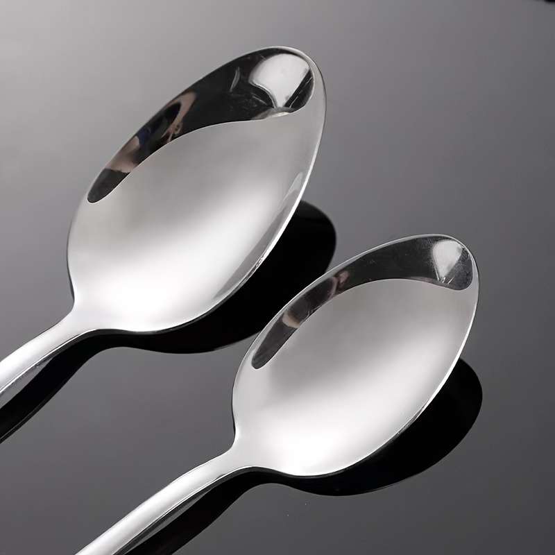 1pcStainless Steel Spoon Upgrade Thickened New Spoon Mirror Polished Stainless Steel Spoon Lo