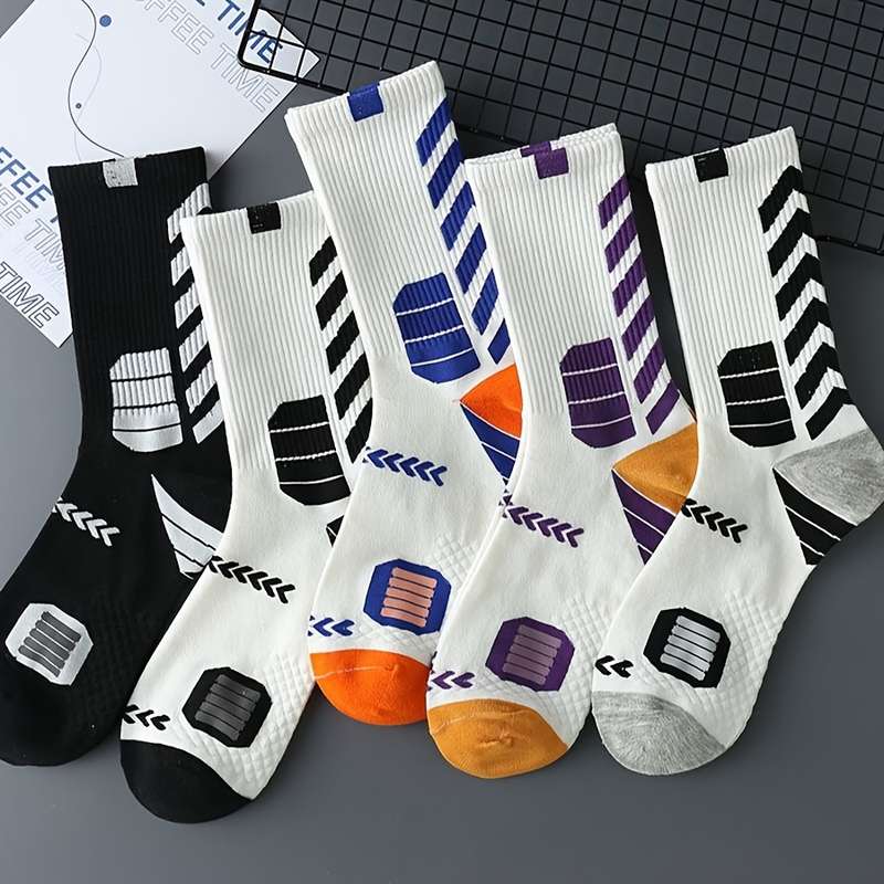 5 Pairs Of Mixed Colors High Elastic Socks