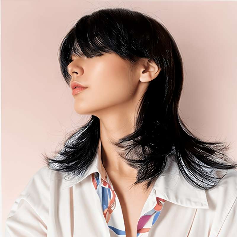 1Pc Grey 35.56cm Fashion Design Wig