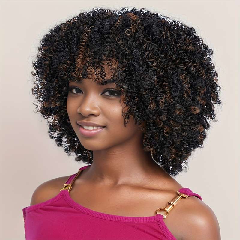 1Pc Black Auburn Brown 30.48cm Fashion Design Wig