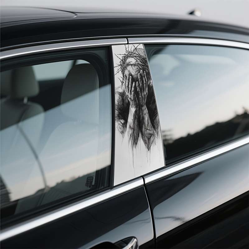 2PCS Set Left And Right Jesus Christian Themed Stickers