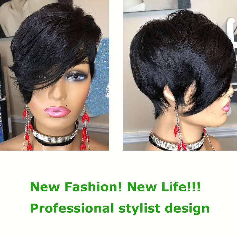 1Pc Black B 15.24cm Fashion Design Wig
