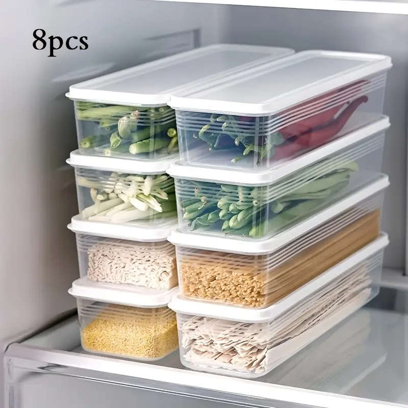 8-Piece Food Grade Rectangular Storage Containers with Lids
