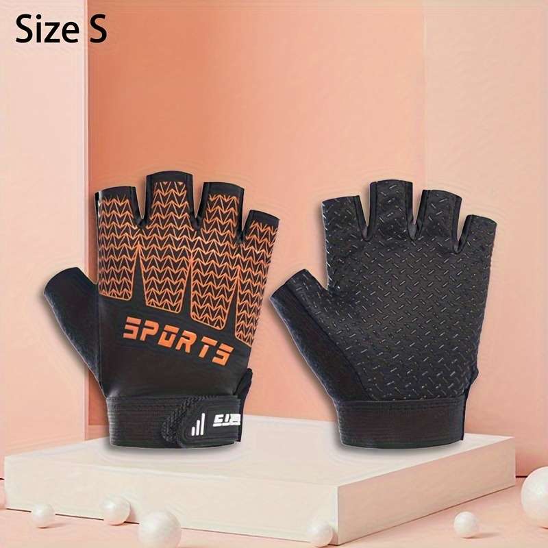 1 Pair Corrugated Black And Orange Size S 3 To 6 Years Old Outdoor Sports Gloves
