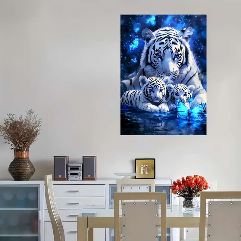 1000pcs Tiger Jigsaw Puzzle Challenging DIY Brain Teaser with Stunning White Tigers