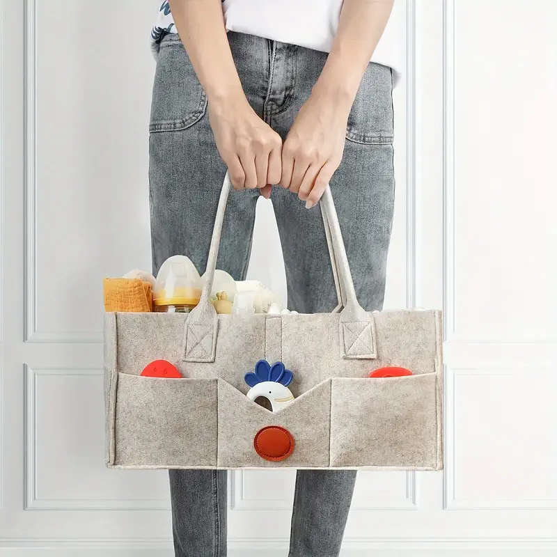 1pc Classic Style Multi-Purpose Diaper Caddy Organizer Portable Baby Storage for Nursery Car Changin