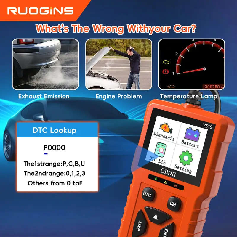 OBD2 Scanner Car Code Reader Check Engine Light Diagnostics OBDII EOBD Computer Scan Tool Auto Teste
