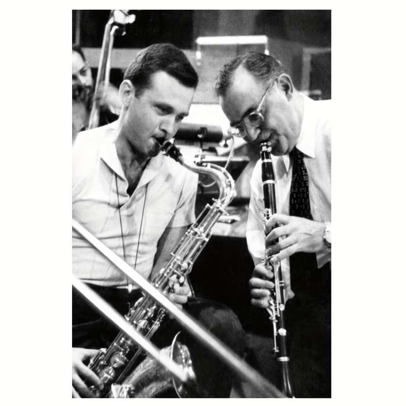 1pc  Frameless Benny Goodman Stan Getz Jazz Musician Canvas Poster Black White Saxophone A