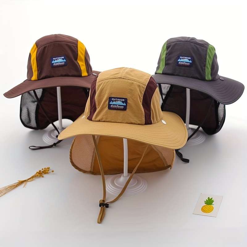 1pc Japanese-Style Summer Outdoor Breathable Parent-Child Shawl Hat with a Wide Brim Suitable for