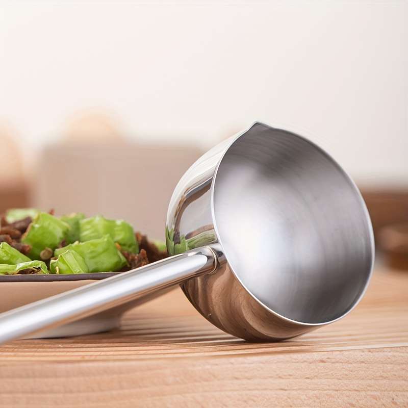 1pc Premium 304 Stainless Steel Long Handle Soup Ladle Durable Kitchen Spoon for Sauces Dres