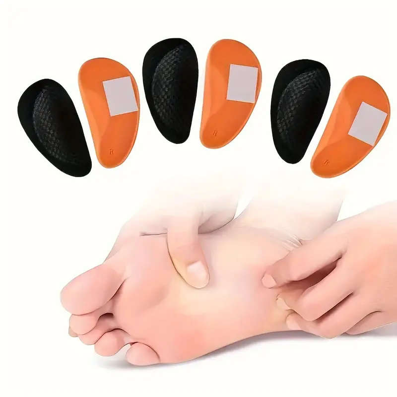 2pcs Half Yard Arch Support Pads Breathable Shock Absorbing Insoles Soft Comfortable Foot Cushions f