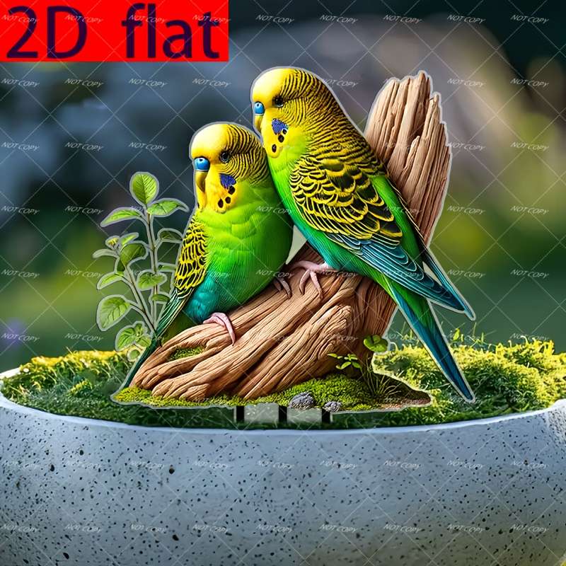 1pc 2D Flat   Simple Acrylic Bird Print Love Bird Multi-Functional Multi-Village Style Grou