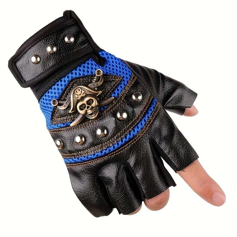 1 Pair Blue Outdoor Sports Gloves