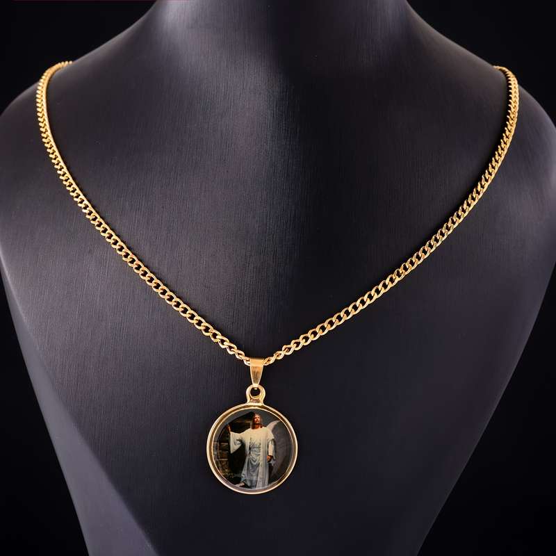 1 Piece Golden style 4 Jesus Theme Pendant