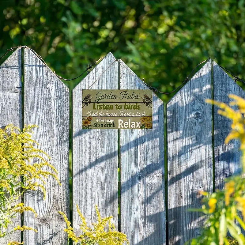 1pc Rustic Garden Rules Wooden Sign Vintage-Inspired Home Garden Wall Decor Indoor Outdoor Use Artis
