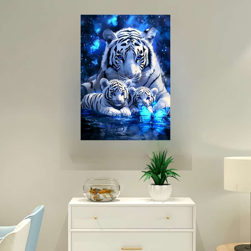 1000pcs Tiger Jigsaw Puzzle Challenging DIY Brain Teaser with Stunning White Tigers