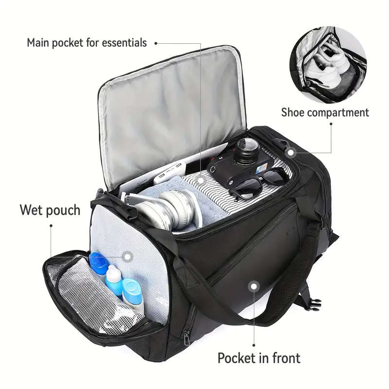 Large Capacity Gym Bag Waterproof Short-distance Travel Bag Dry And Wet Separation Bag Suitable