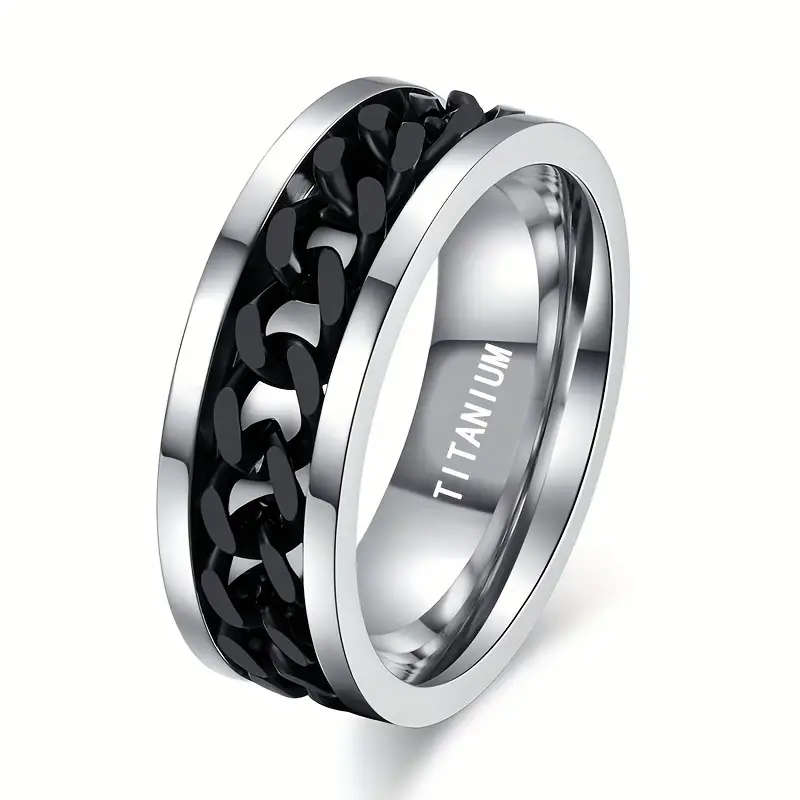 Men's Sleek Titanium Steel Ring SIZE 10