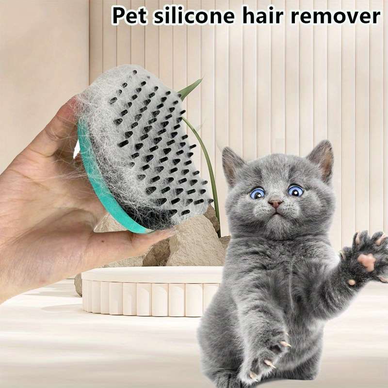 1pc Pink Silicone Hair Removal Comb Pet Comb