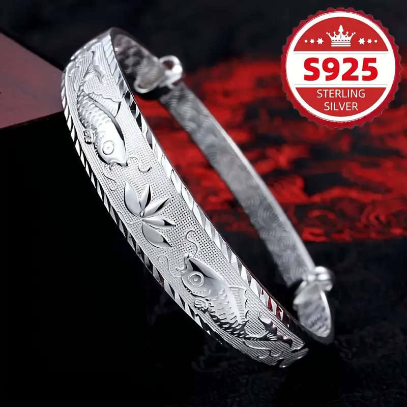 925 Sterling Silver Bracelet, Lotus Bracelet