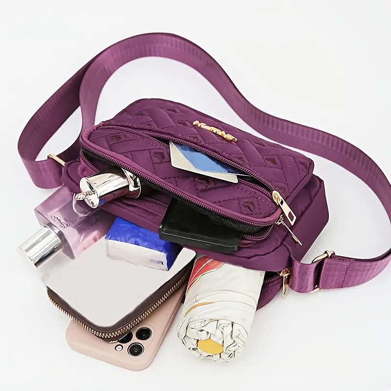 1pc Crossbody Bag for Women Lightweight Casual Sports Travel Canvas Bag with Adjustable Strap Color
