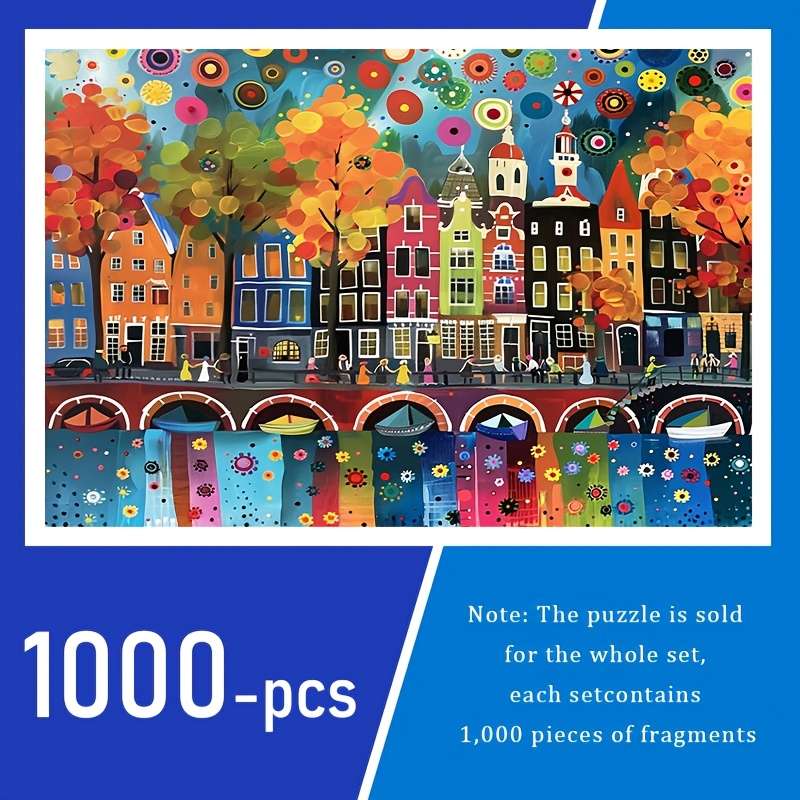 1000pcs Riverbank Scenery Puzzle for Adults Giant 50x70cm 19.7x27.6in Thick Durab