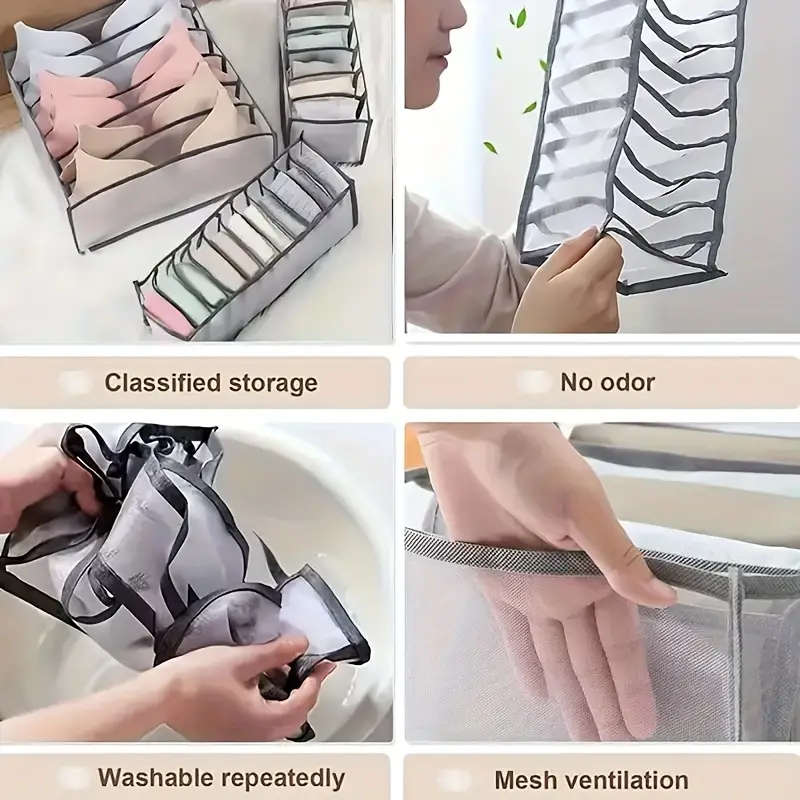 Set of Three Non-Woven Fabric Storage Boxes