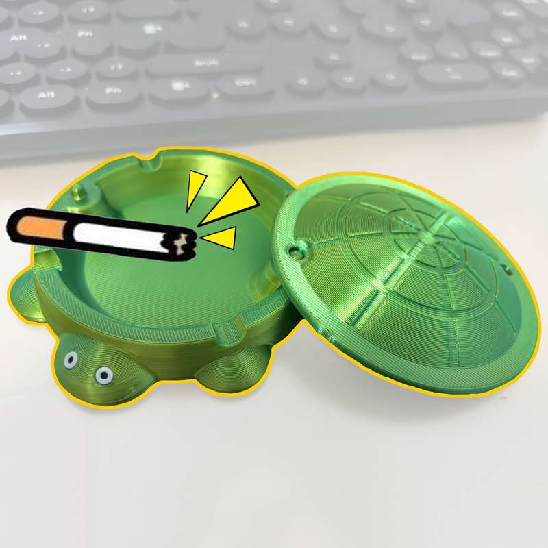 1pc Cute Turtle Shaped Ashtray Contemporary Style Plastic Material Alien Design No Need for Pow