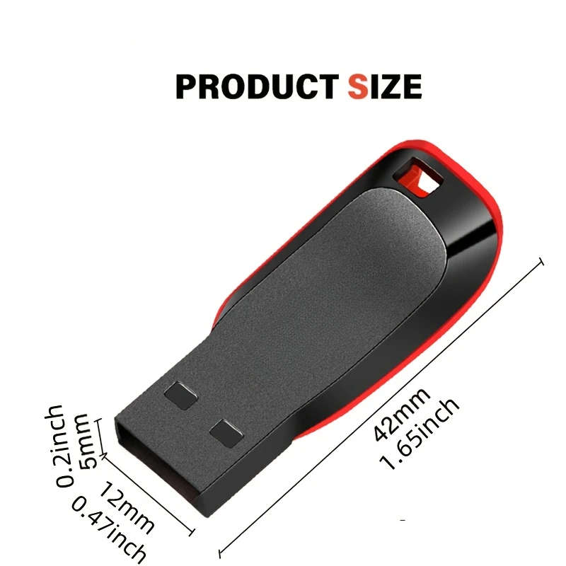 1pc High-Speed USB 2.0 Flash Drive 64GB Memory Stick Red Black for Computers Smart TVs Car Audio