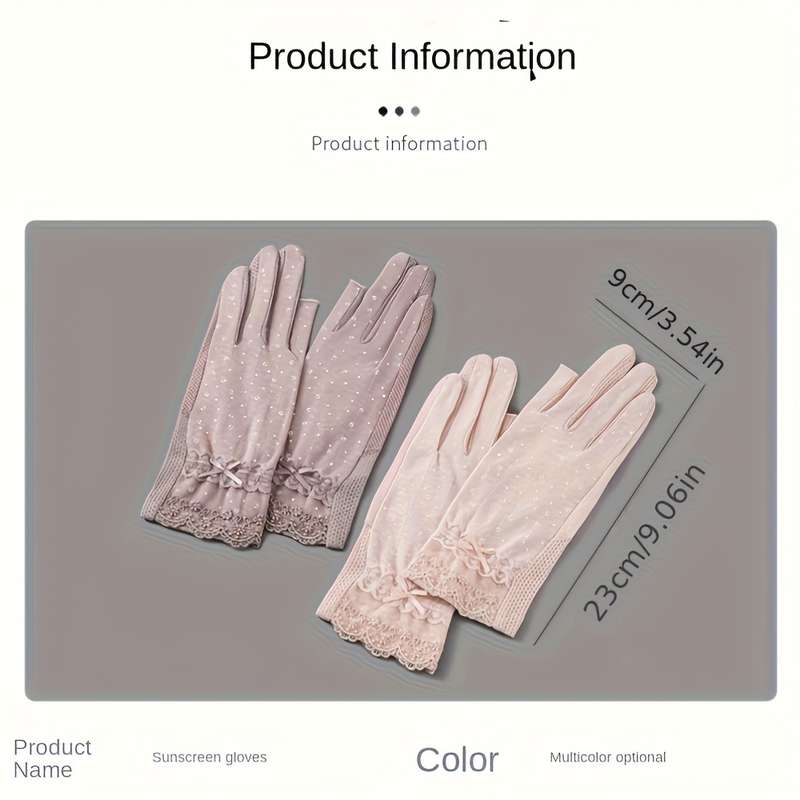 1 Pair Deep Pink Summer Lace Gloves